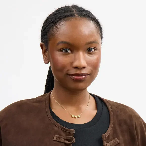 NWT Coach Gold Triple Heart Cluster Pendant Necklace - Picture 3 of 4